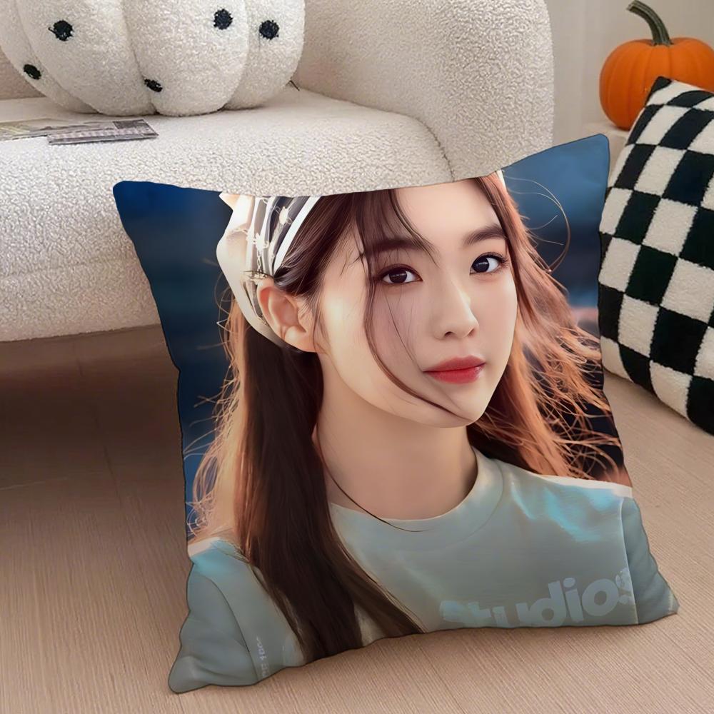 Popular Red Velvet iIrene Kpop Star Cushion Cover Throw Pillow Cover Hidden Button Durable Polyester Chair Cushion