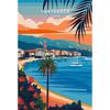 Retro Spain Cityscape Poster Nordic Style Canvas Print Coastal Architecture Art for Wall Decor
