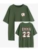 EMMA 22 Spring/Summer New Round Neck Baseball Print Short Sleeve Loose T-shirt for Women