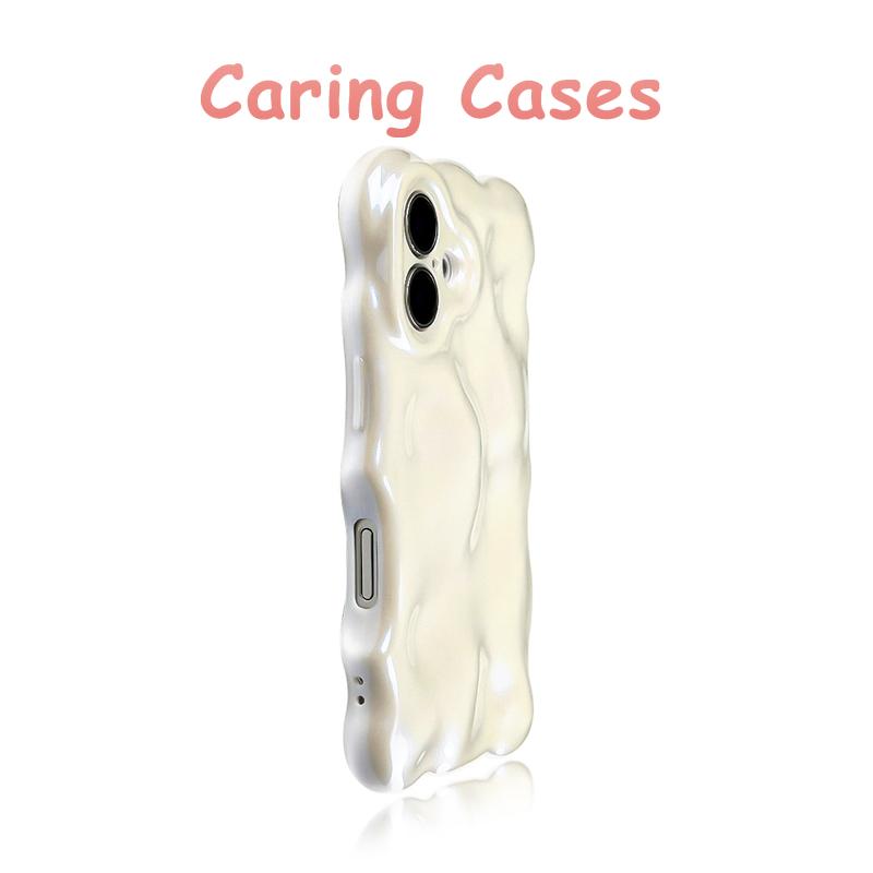 For iPhone 16 Pro Max Case Blush Pink Wavy Bubble Silicone Shockproof Compatible with iPhone 15 14 13 12 11