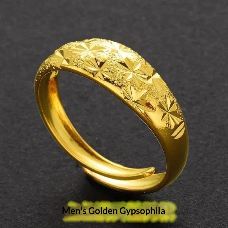 Adjustable Open Couple Rings Gold Carved Dragon Phoenix Pattern Fashion Jewelry for Wedding Gift