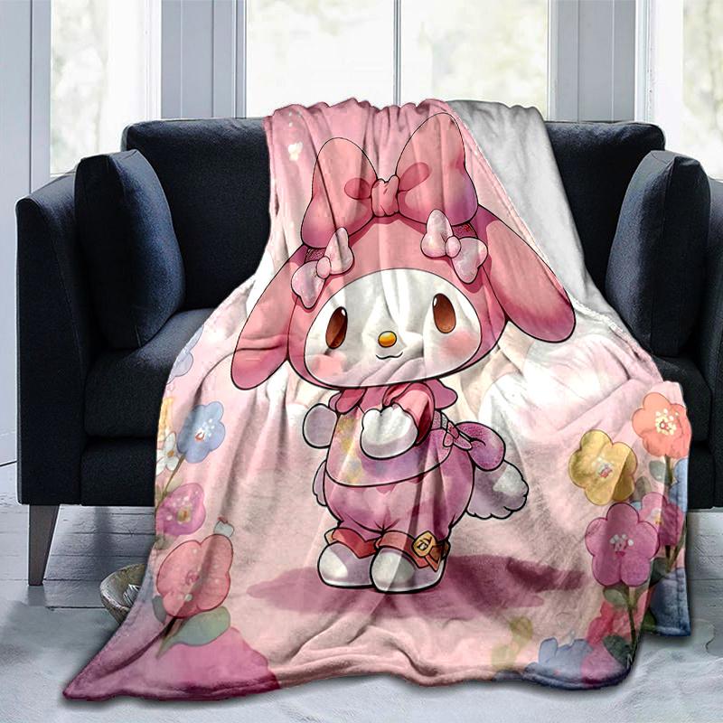 1pc Charming My Melody Home Decor Blanket Gift for Room Bedroom,Living Room, Travel, Camping, Car Blankets, Beach, Office Naps, Living Room Office Dec