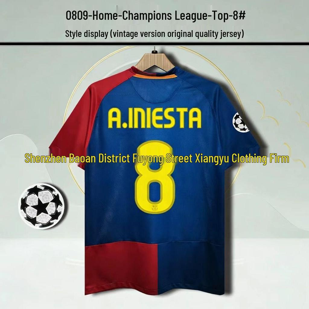 Barcelona Retro No. 10 Messi & No. 9 Ronaldo Commemorative Jersey