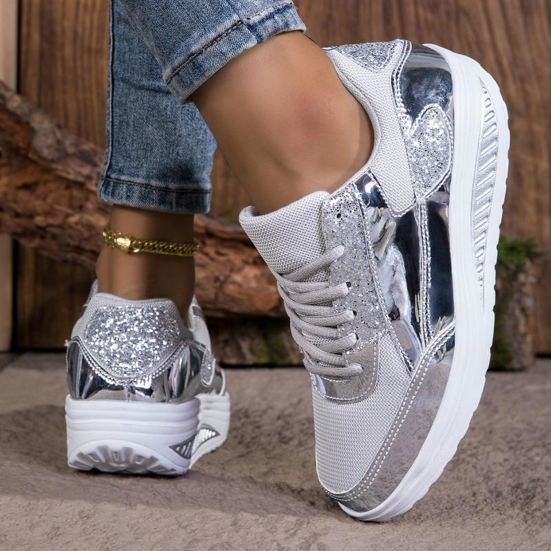 Lightweight Breathable Women's Mesh Running Shoes Shock-Absorbing Thick EVA Sole