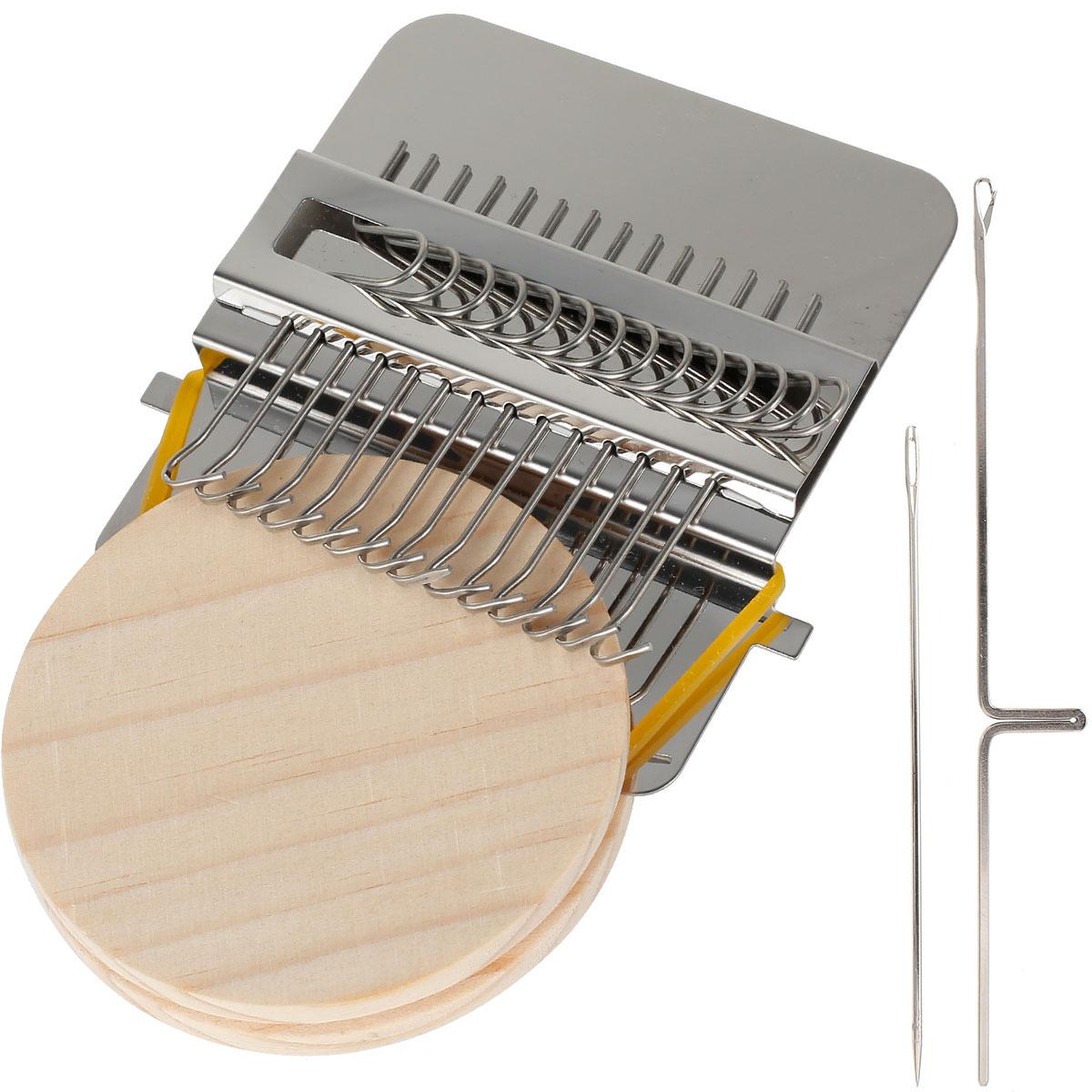 Patch Knitting Kit Small Loom Darning Machine Wooden Loom Weaving Frame Patchwork Weaving Tool Set for Mending Clothes and Jeans