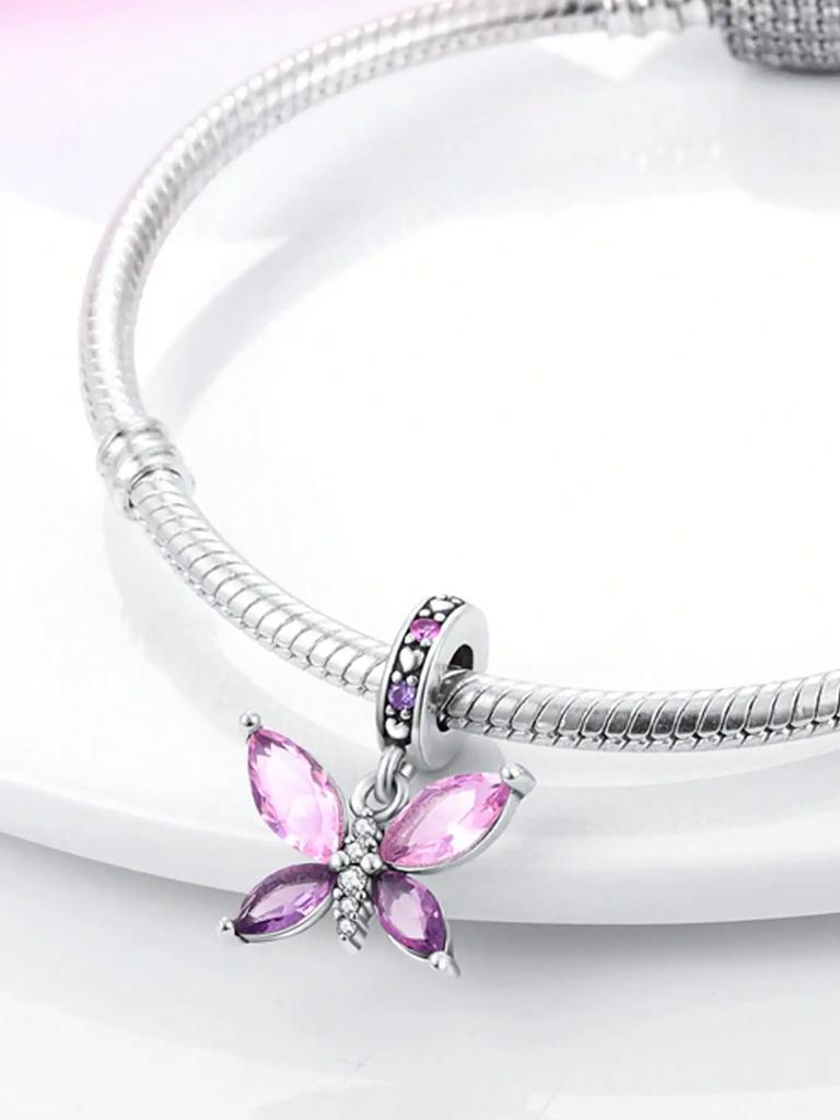 Charms Plata Copper Colors Colorful Butterflies Beads Charmpendant For Original Bracelet For Women Diy Jewelry Love Gift