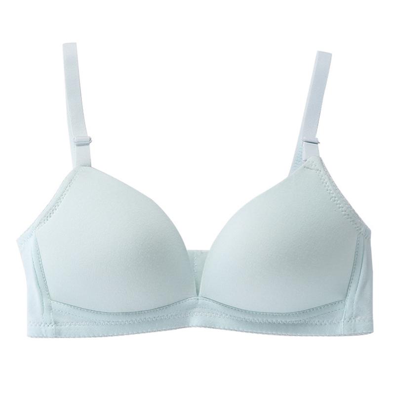 

1 шт. Подростковый удобный хлопковый мягкий подростковый бюстгальтер без косточек, тренировочный бюстгальтер, однотонный 36/80AB светло-зеленый