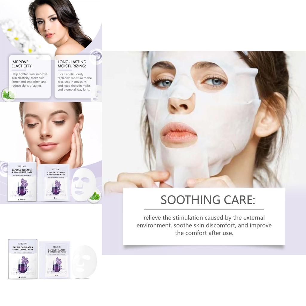 Eelhoe Collagen Face Mask 4 Pieces Hydrating Moisturizing Firming Skin Care Essence