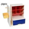 Compact Plastic Desk Shelf Pen Organizer with Retractable Bookends And Pegboard, Multi-Functional Angled Makeup Essential Classroom Organization