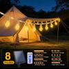 Outdoor Solar Hemp Rope Lights Waterproof String Lights Copper Wire Christmas Ball Bubble Lights for Courtyard Camping Holiday Decor