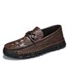 Men's Casual Shoes Crocodile Pattern Leather Men's Classic British Style Loafers Men Party Wedding Flats