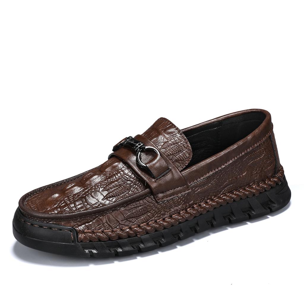 Men's Casual Shoes Crocodile Pattern Leather Men's Classic British Style Loafers Men Party Wedding Flats