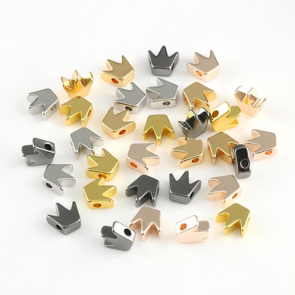 10pcs Copper Beads Charms Cross Heart Star Moon Beads Plated Crafts Color Retention Beads for Jewelry Making Diy Bracelet Necklace