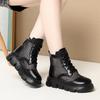 5cm Breathable Comfortable Thick Bottom Falt Paltform Shoes Women Ankle Boots Summer 2025 Cutout Mesh Leather Boots Office Mom