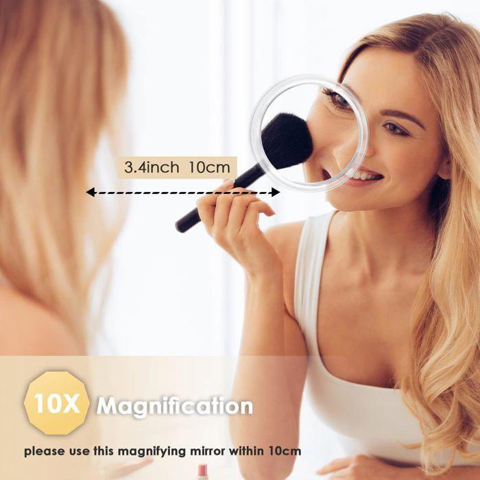 Miroir - AUXMIR - BM-1320 - Grossissement 10x - 3 Ventouses - Rond Blanc