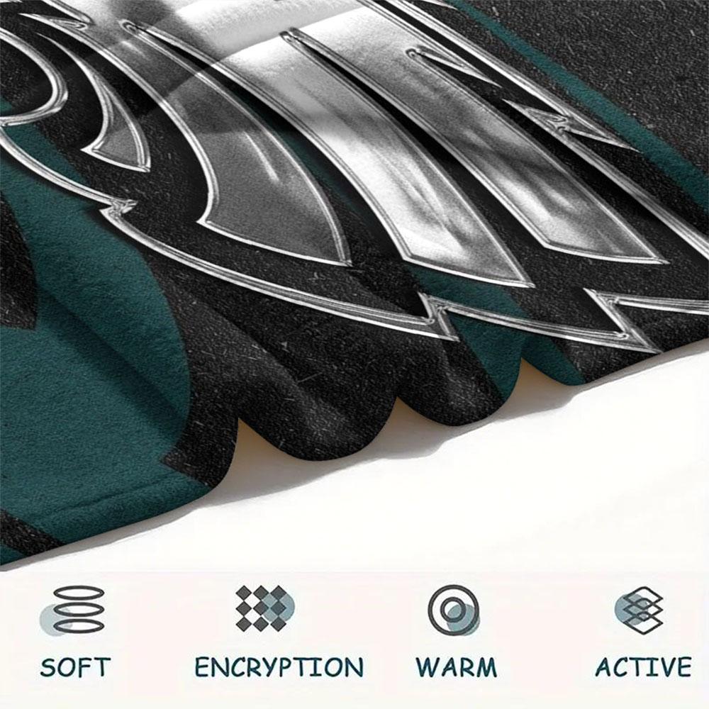 Philadelphia Eagles Printed Flannel Blanket, soft throw for bedroom sofa, washable, fan merchandise, great gift.