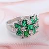 Dragon's Intention Luxurious Ruby Red Floral Zircon Ring: European & American Style