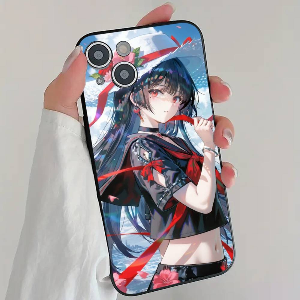 Anime Game W-Wuthering W-Waves Phone Case Cool Black Silicone Soft For IPhone 16 15 14 13 12 11 X XR Plus Pro Max Plus