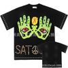 Unisex Oversized Streetwear Tee With Distressed Ink Wash Print Loose Fit Cotton T-Shirt Casual Wear