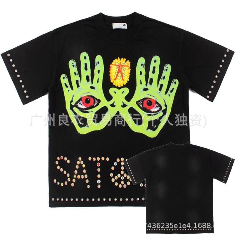 Unisex Oversized Streetwear Tee With Distressed Ink Wash Print Loose Fit Cotton T-Shirt Casual Wear