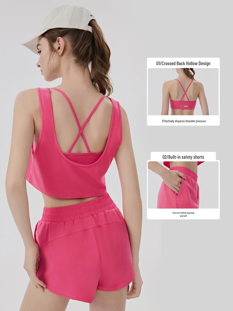 Big Tree Apparel Women's Skin-friendly Yoga & Pilates Three-piece Sportswear Set