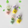 Mini Ceramic Vase Refrigerator Magnet with Fake Flower DIY MAMA MOM Letter 3D Miniature Flower Vase Fridge Magnet Decoration Mother's Day Gift