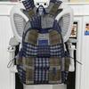 Sac à dos à carreaux rétro pour femme Sac d'école pour étudiant