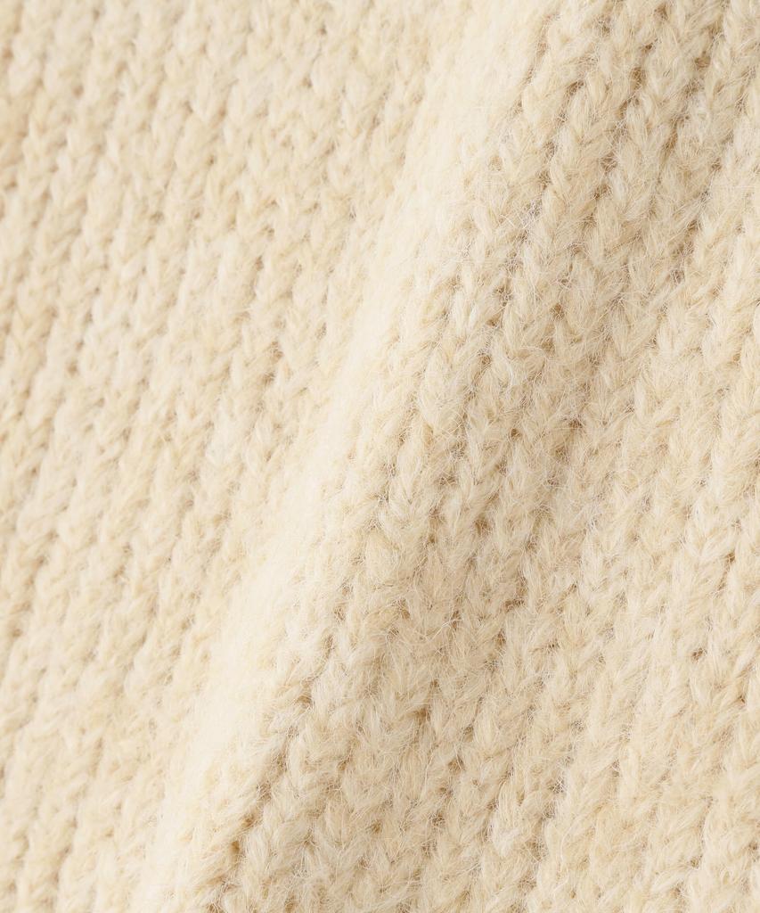 N Natural Beauty Feather Crew Neck Cream Basic Women's Sweater,