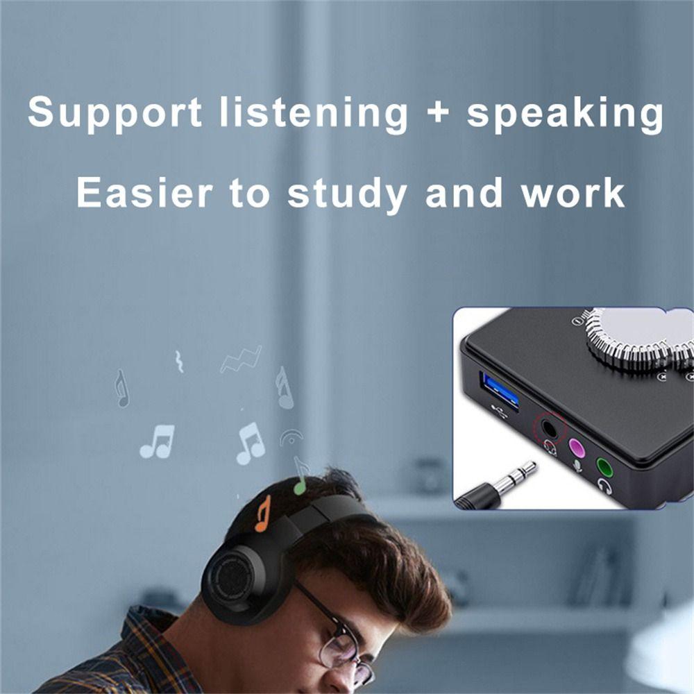 Headset Audio Adapter External Audio Card Stereo Sound Card External Sound Card USB Sound Adapter