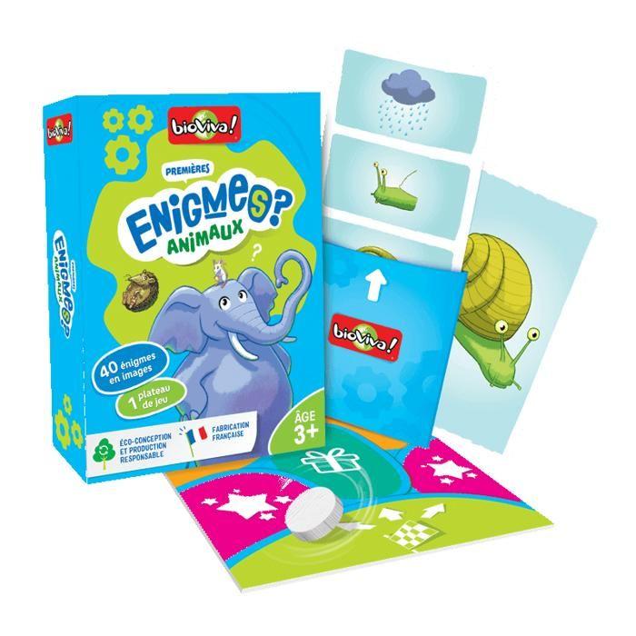 Jeu de cartes - Premières Enigmes - Animaux - 1 à 4 joueurs - Dès 3 ans - Fabriqué en France et éco-responsable