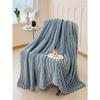 1pc Chunky Striped Plush Blanket, Wide Striped Faux Rabbit Fur, Milk Fleece, Flannel Throw Blanket for Leisure Nap, Office Siesta Lap Blanket