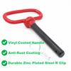X-Haibei Head Tow Hitch Pin And Clip 1/2 X 3 5/8 Inch For Lawn Mower Tractor RV Trailer Truck ATV, Red Handle, 2 Pack