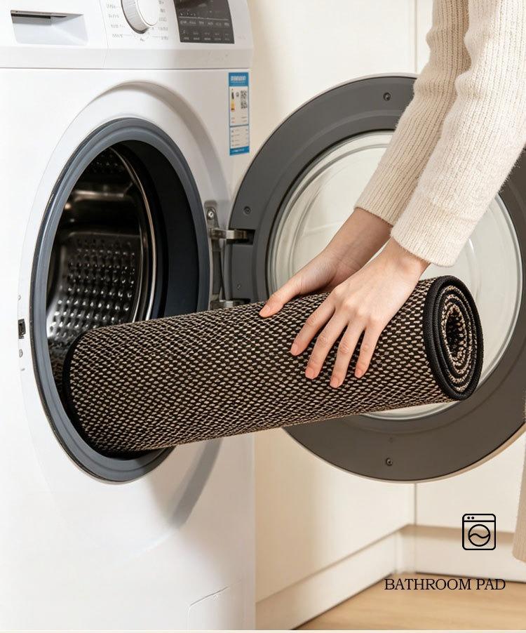 Bathroom Floor Mat, Anti Slip Mat Linen Woven Shower Carpet, Absorbent Mat, Wiping Mat, Quick Drying Rug