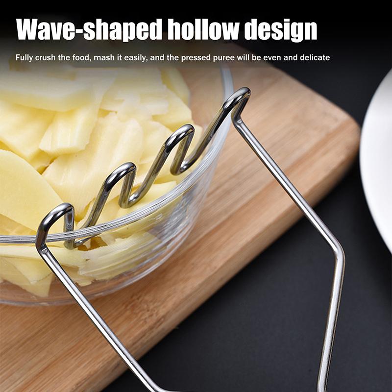 1/2Pcs Stainless Steel Wave Potato Masher - Ideal For Kitchen Vegetable And Fruit Puree - Kitchen Essentials,Durable Kitchenware