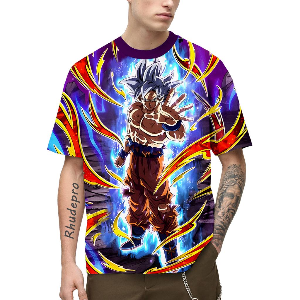2024 Summer Men New Hot Anime Goku Vegeta All Over Print Cosplay Men Street T-Shirts Unisex Top Short Sleeve