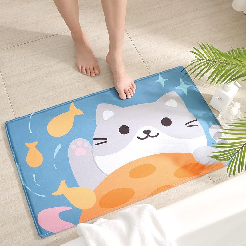 Rabbit Welcome Mat for Front Door Outdoor Entry Print Doormat Non Slip Kitchen Bedroom Footpad Home Indoor Decor Funny Kid Rug