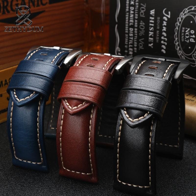 Vintage Retrò   Cinturino in Vera Pelle Fatto a Mano Per Panerai 22 24 26mm Accessori per Orologi Fatti a Mano Cinturino in Pelle con Attacco Dritto
