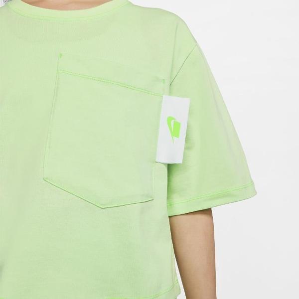 Nike Sportovní Crop Top Tričko s krátkým rukávem Dámské topy Cukrově zelená CT0875-376