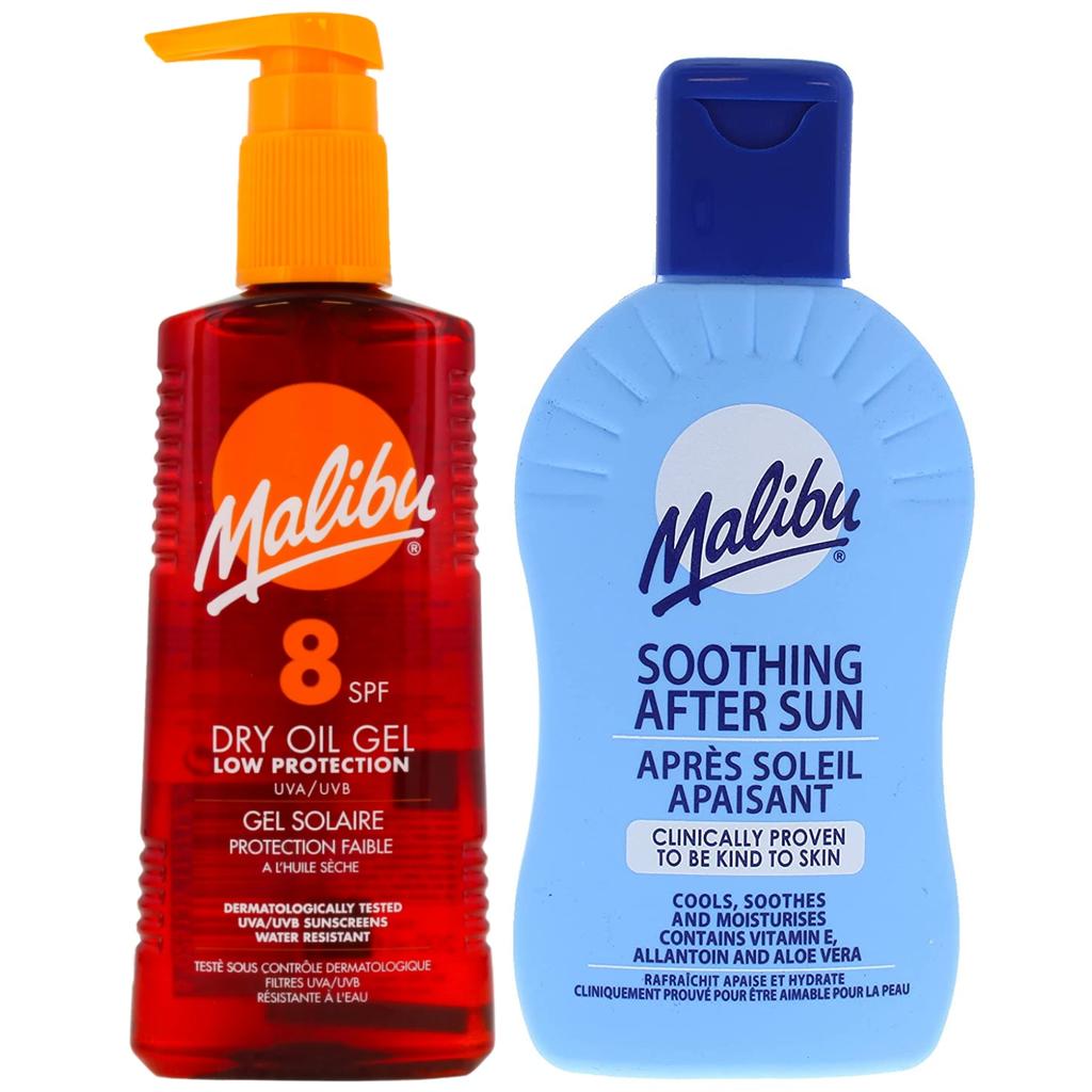 Malibu SPF8 Bronzing Gel for Tanning 200ml + Tanning Balm 200ml