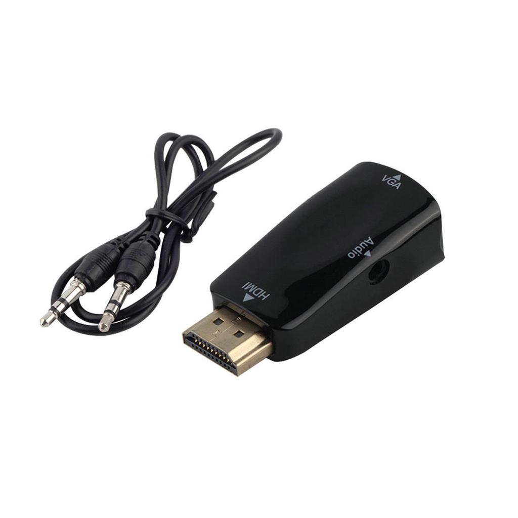 Buy 1080p HDMI Male To VGA Female Converter Box Adapter With Audio Cable For PC HDTV AV Audio