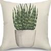 Popular Green Plant Linen Pillowcase Modern Simple Home Sofa Living Room Pillow Cushion