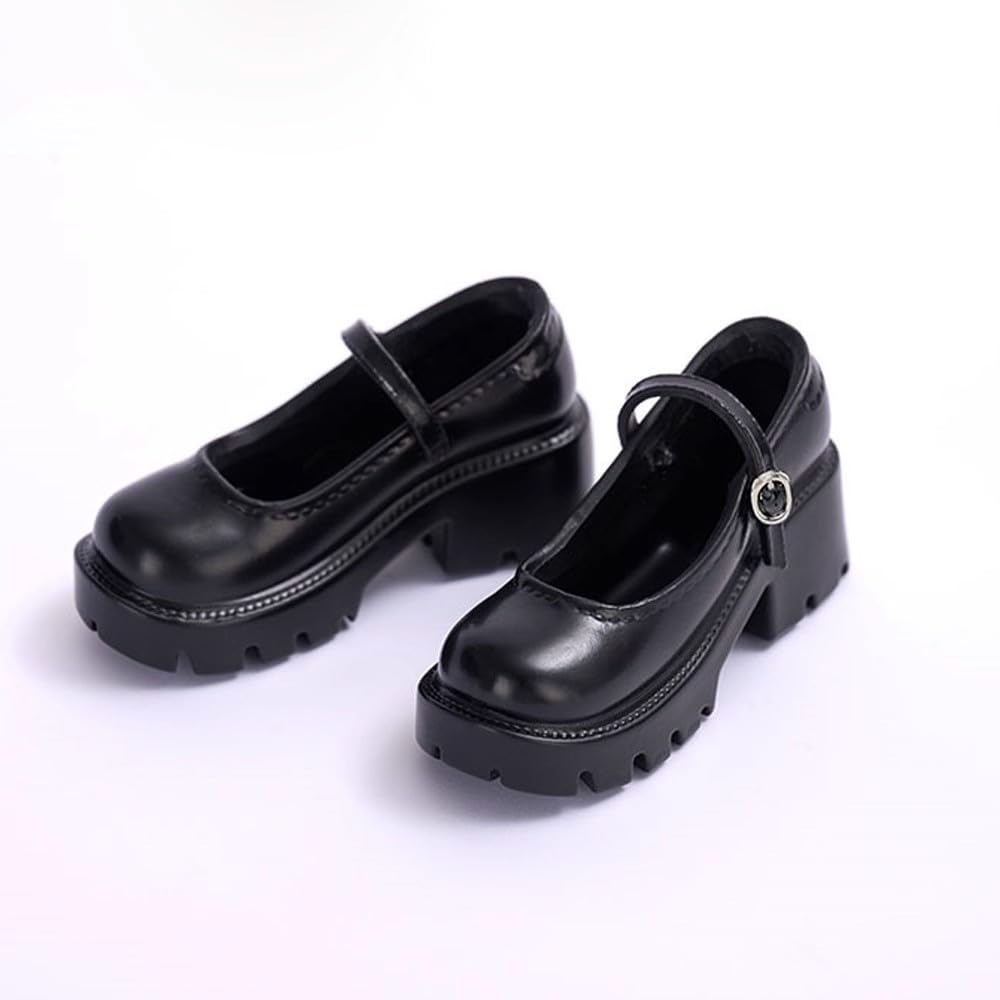 

[TOYBARJAPAN] 112 Scale Figure Accessory Fits OB11, BJD, and Fairy Body Figures, etc. High School Girl JK Leather-Style Student School Shoes Mary
