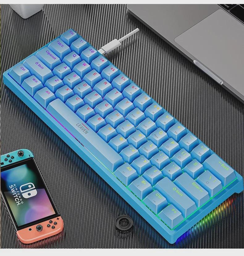 K620 Wired & Bluetooth RGB Gaming Mechanical Keyboard, Hot-Swappable, Blue Switch, Type-C