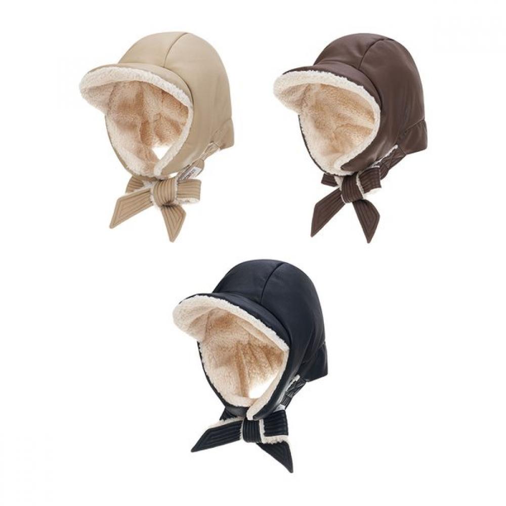 Allincomplete Leather Poodle Padding Balaclava  3 Colors 