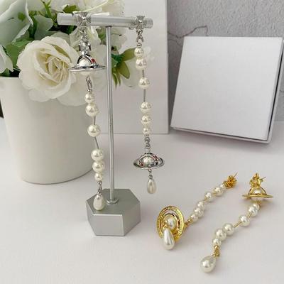 Imperatorės Cixi Asimetriški Saturno Perlų Kutai Auskarai Moterims