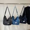 Denim Student Satchel Bag With Large Capacity For Daily Use