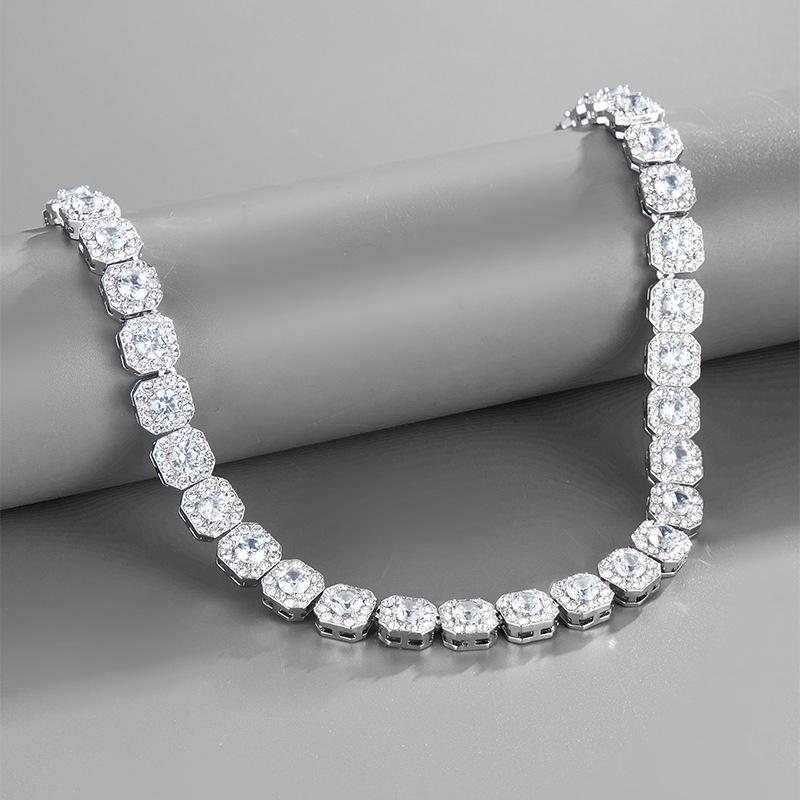 11mm Square Zircon Rock Candy Diamond Cuban Chain Jewelry