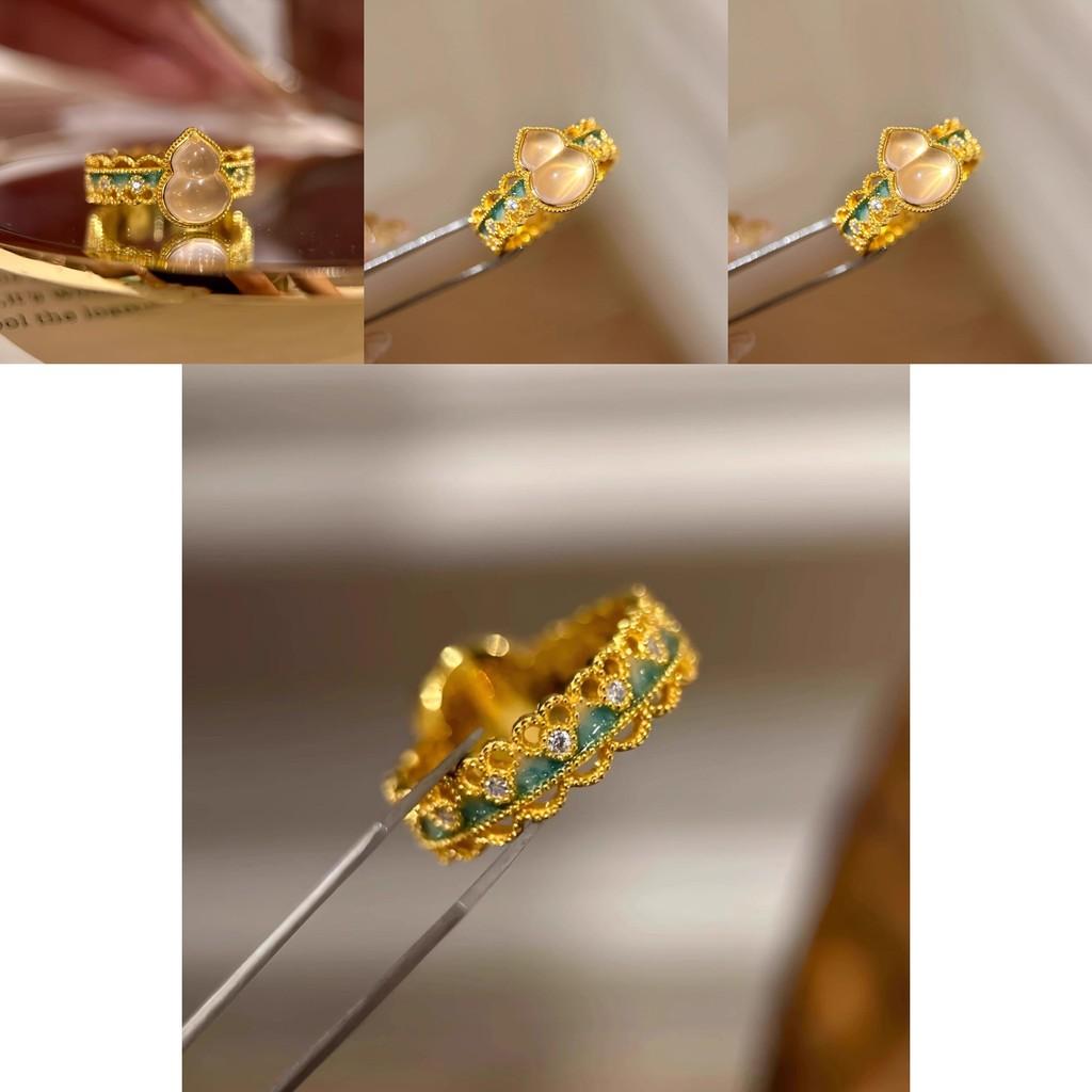 Delicate New Chinese Trend Gourd Agate Ring For Women Beautiful Minimalist Design 2024