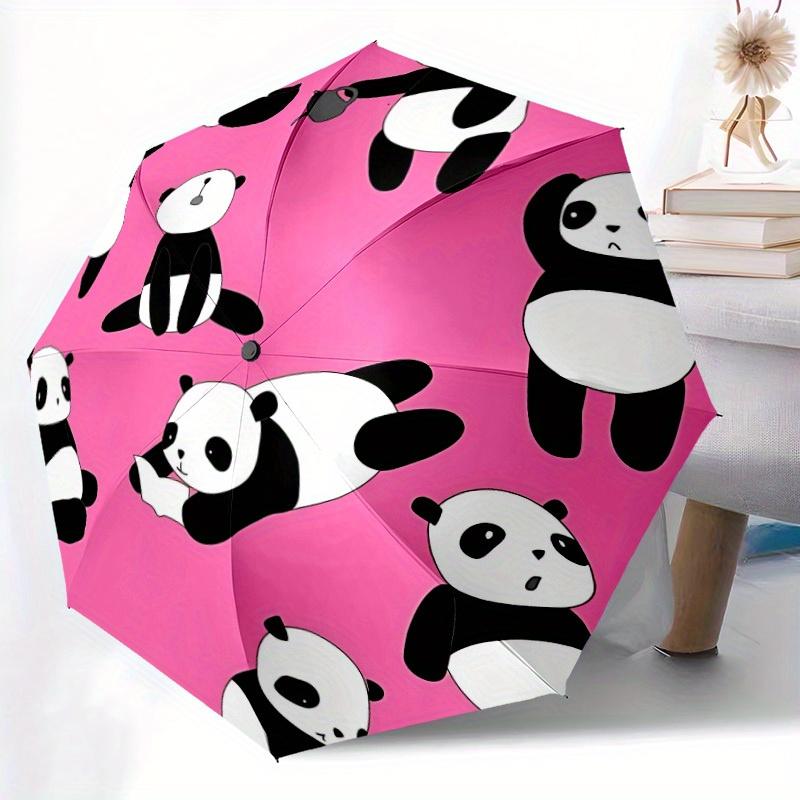 1pc Panda Circle Automatic Umbrella High Quality Canopy, Portable Folding Umbrella with, Ideal Gift for - Travel 193