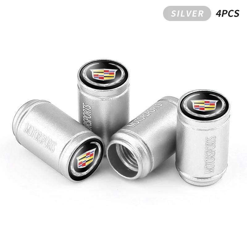 4Pcs Car Wheel Hub Valve 3D Metal Dustproof Tire Valve Cap for Cadillac ATS BLS CT4 CT6 CTS ESCALADE STS XLR XT4 XT5 XTS SLS
